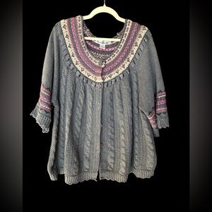 Denim 24/7 Cable Knit Women's Cardigan Size 1X